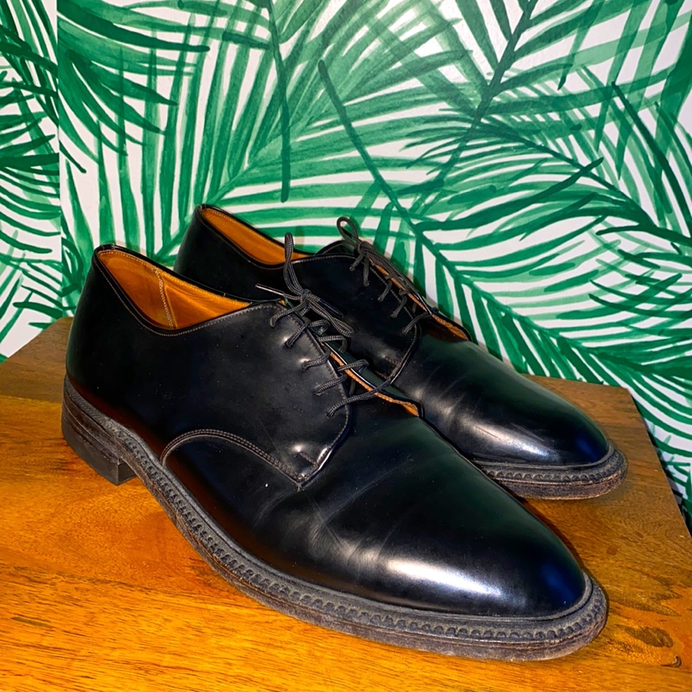 Stetson Black Leather Derby Dress Shoes